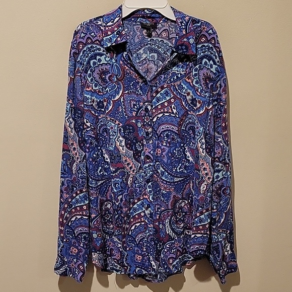 Talbots Tops - ❤️ TALBOTS PAISLEY BUTTON DOWN SHIRT / TOP, SP (SMALL PETITE)